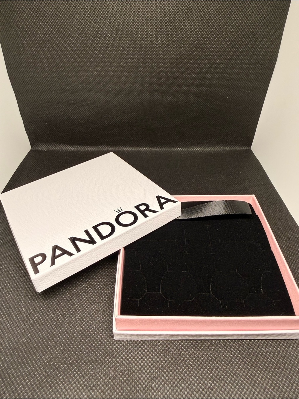 Pandora White Box with Pink Trim and Black Insert